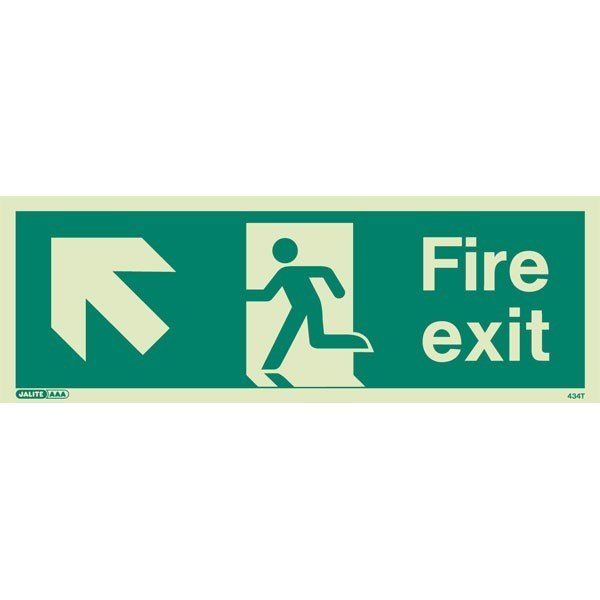 Fire exit ahead left sign