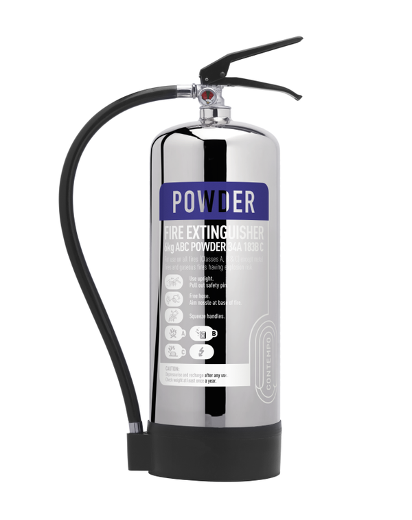 Contempo 9kg Powder Stainless Steel Fire Extinguisher