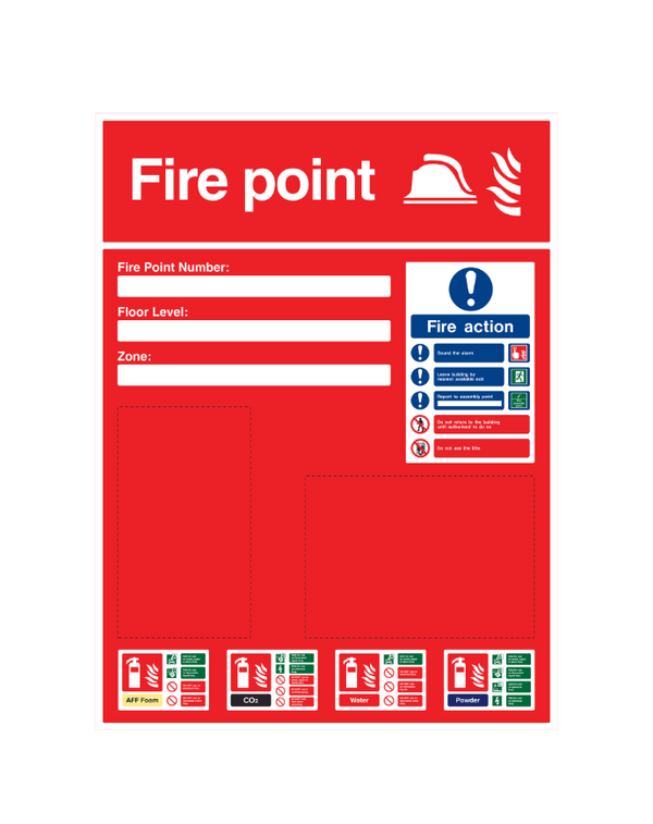 Flat-pack Construction Fire Point Stand Label